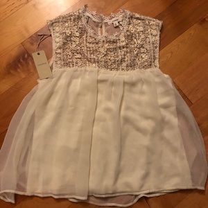 freeway gold and cream blouse